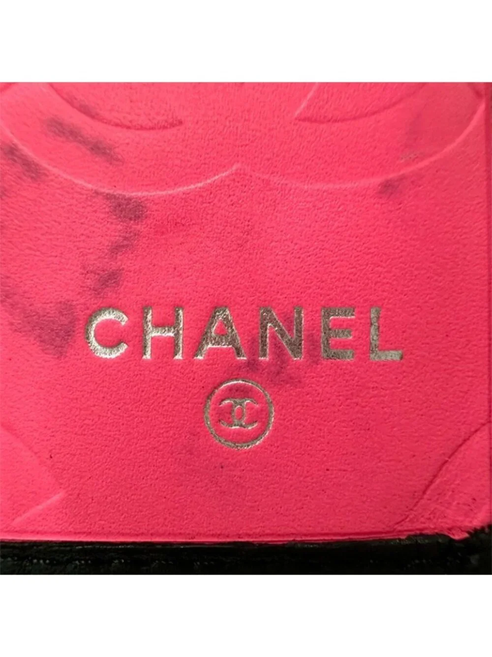 Chanel Wallet Black Pink Silver CC Logo